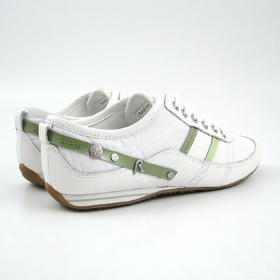 Replay / Sneaker &raquo;Benny&laquo; Weiss-Gr&uuml;n Nylon-Suede