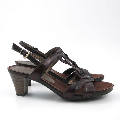 Marco Tozzi / Leder-Sandalette Dunkelbraun