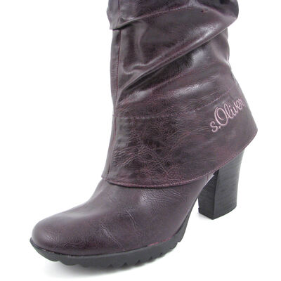 s.Oliver / Stiefel Lila/Burgundy mit Raffungen