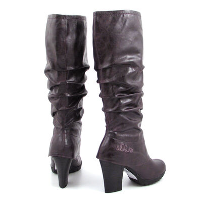 s.Oliver / Stiefel Lila/Burgundy mit Raffungen
