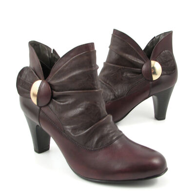 Caprice / Ankle-Boots Dunkelbraun mit Raffungen