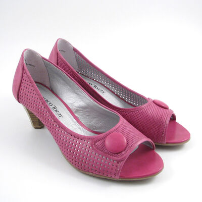 Marco Tozzi Peeptoes Fuxia/Pink - gelochtes Leder