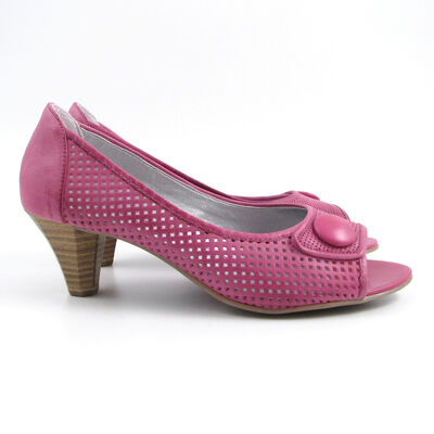 Marco Tozzi / Peeptoes Fuxia/Pink - gelochtes Leder