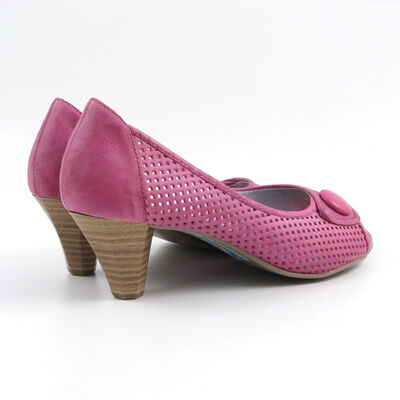 Marco Tozzi / Peeptoes Fuxia/Pink - gelochtes Leder