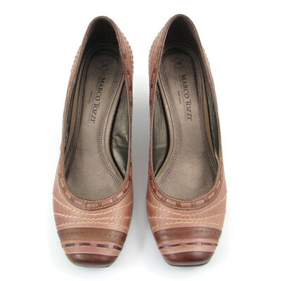 Marco Tozzi / Pumps Tr&uuml;ffel-Beige/Braun, Truffle Antic, Leder