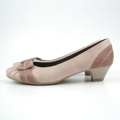 Marco Tozzi / Pumps Wollweiss/Braun Leder, Cotton A. Comb