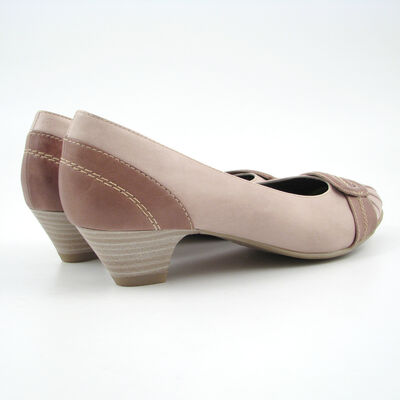 Marco Tozzi / Pumps Wollweiss/Braun Leder, Cotton A. Comb