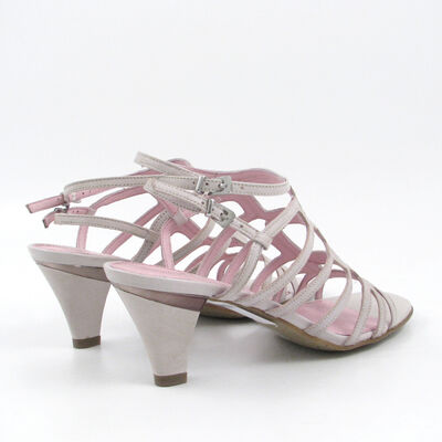 comma / Riemchensandalette Silk/Wollweiss, Leder