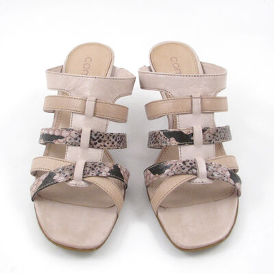 comma / Pantolette Reptil/Beige/Cremeweiss (Ice), Leder