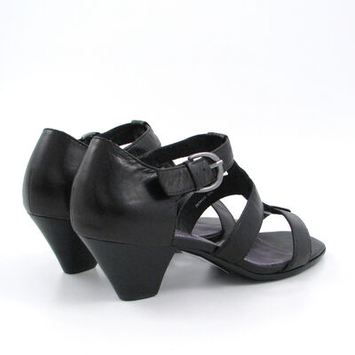 comma / Sandaletten Schwarz R&ouml;mer-Art, Leder