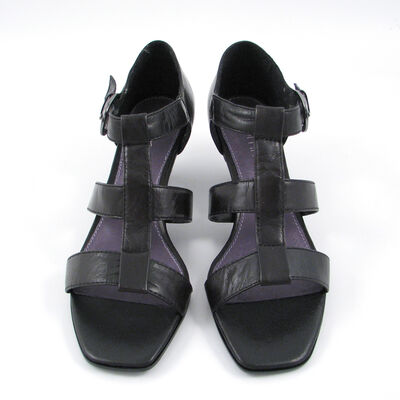 comma / Sandaletten Schwarz R&ouml;mer-Art, Leder