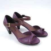comma Riemchen-Peeptoe Violett-Braun (Viola/Espresso), Nappa