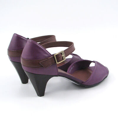 comma / Riemchen-Peeptoe Violett-Braun (Viola/Espresso), Nappa