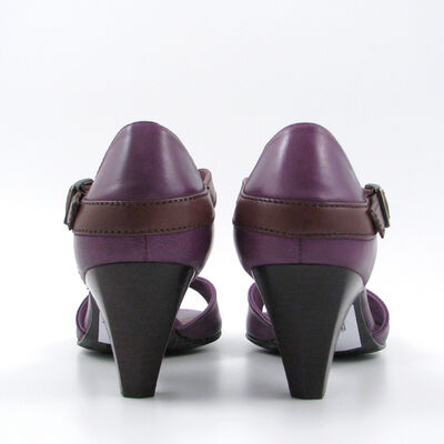 comma / Riemchen-Peeptoe Violett-Braun (Viola/Espresso), Nappa