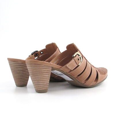 comma / Mules Camel/Hellbraun, Western-Flecht-Stil, Leder