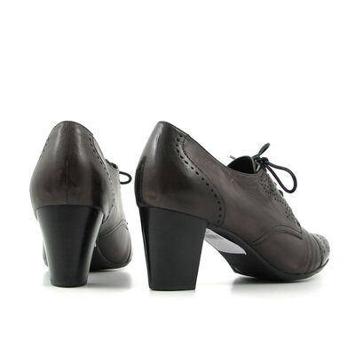 comma / Hochfrontpumps mit Schn&uuml;rung, Dunkelbraun-Smoke