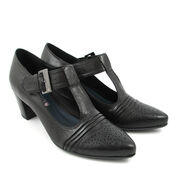 comma T-Strap Spangenpumps Schwarz Leder