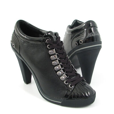 Killah / Schn&uuml;rpumps &raquo;Lea&laquo; Schwarz, Bergstiefel-Look