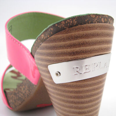 Replay / Plateau-Pantoletten Pink/Neon - Floral Fuxia