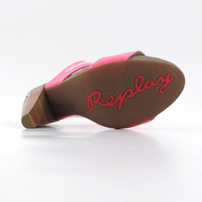Replay / Plateau-Pantoletten Pink/Neon - Floral Fuxia