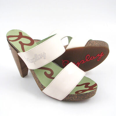 Replay Lack-Pantolette Weiss - Floral White