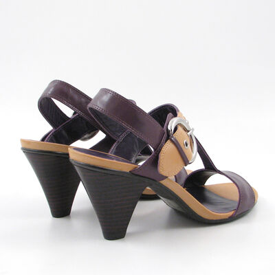 BELMONDO / Sandalette Viola-Beige Leder