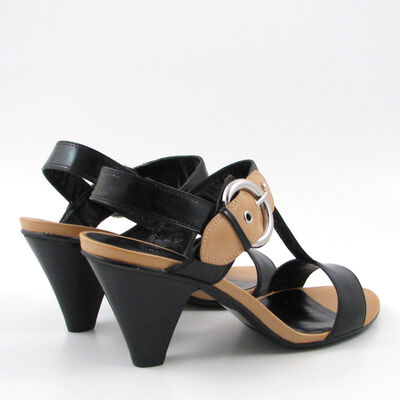 BELMONDO / Sandalette Schwarz m. T-Steg & Schnalle
