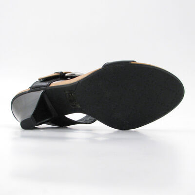 BELMONDO / Sandalette Schwarz m. T-Steg & Schnalle