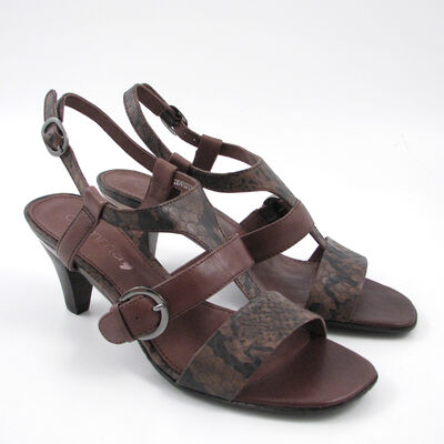 comma / Sandalette Espresso-Braun (und Schlange)