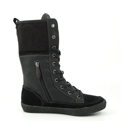 s.Oliver / Schn&uuml;r-Stiefel Schwarz (Black Comb) - Damen-Boots