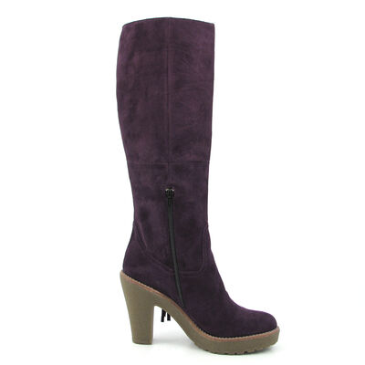 BP ZONE / Fransen-Stiefel Lila-Viola Wildleder Kreppsohle