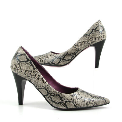 s.Oliver / Pumps Spitz - Snake Reptil Schlange Beige