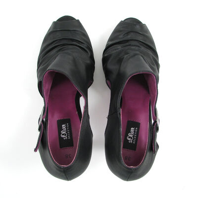 s.Oliver / Peeptoes Schwarz - High-Heels Pumps
