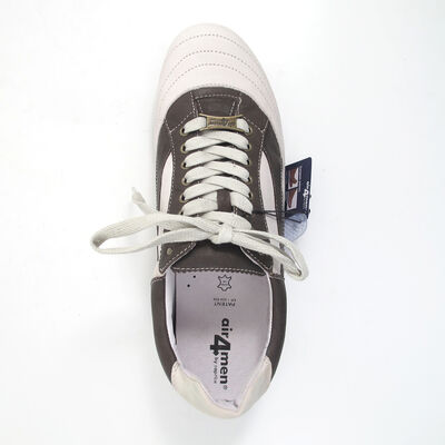 Caprice air4men / Schn&uuml;rschuhe/Sneaker Weiss-Braun - Leder-Herrenschuhe