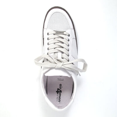 Caprice air4men / Herren-Sneaker Weiss, Schn&uuml;rschuhe gelocht - Leder