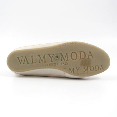 VALMY MODA / Sneaker Orange-Creme - Leder-Schnürer italienisch