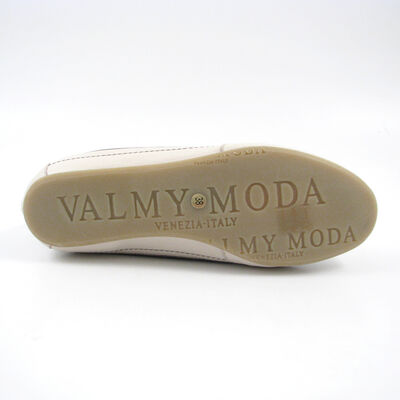 VALMY MODA / Kroko-Sneaker Grau-Weiss - Leder-Schn&uuml;rschuhe Krokodil-Pr&auml;gung