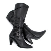 Marco Tozzi Stiefel Schwarz mit gerafftem Schaft