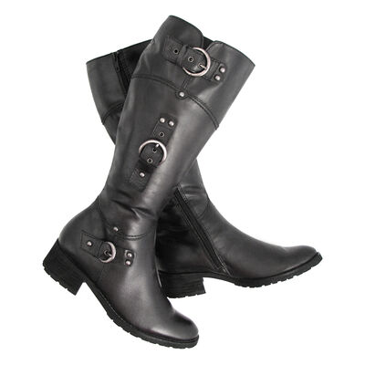 Marco Tozzi Lederstiefel Dunkelgrau, Reitstiefel