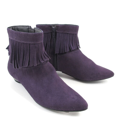 Marco Tozzi / Fransen-Stiefelette Lila - Ankle Boots spitz u. flach Purple