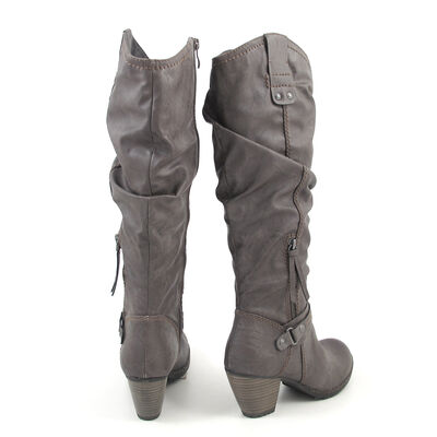 Marco Tozzi / Stiefel Grau - Raffschaftstiefel Pepper - g&uuml;nstige Damenstiefel