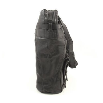 Belmondo / Damen Ledertasche Schwarz, Leather Bag Black
