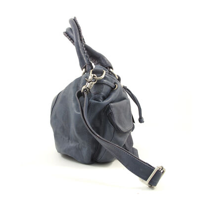 Belmondo / Damen Ledertasche Navy Blau, Leather Bag Navy Blue