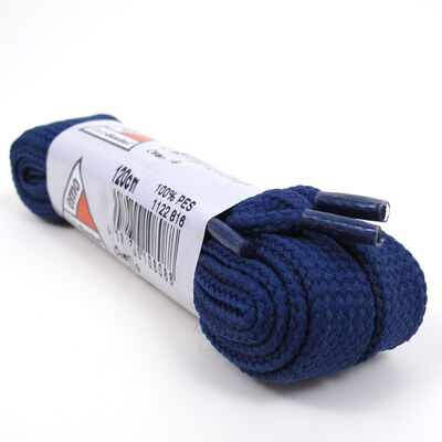 emo / Schn&uuml;rsenkel Dunkelblau/Blau 120cm - Bob Flachsenkel/Breitsenkel