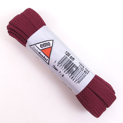 emo Schn&uuml;rsenkel Bordeaux Weinrot 120cm - Bob Flachsenkel/Breitsenkel
