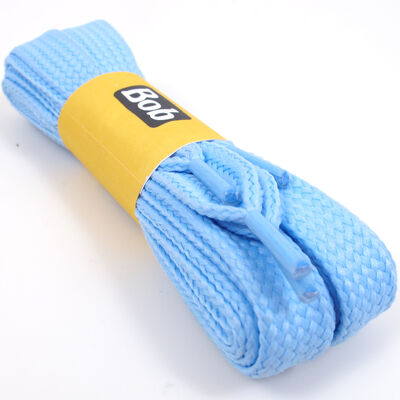 emo / Schn&uuml;rsenkel Hellblau/Blau 120cm - Bob Flachsenkel/Breitsenkel