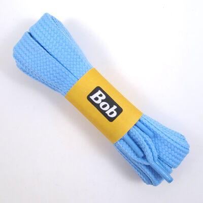 emo Schn&uuml;rsenkel Hellblau/Blau 120cm - Bob Flachsenkel/Breitsenkel