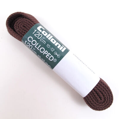 Collonil Schn&uuml;rsenkel Dunkelbraun 120cm -  Flachsenkel ca. 9mm breit - 10 - 12 L&ouml;cher/&Ouml;sen