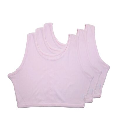  / 3er Set: Top Bauchfrei m. Kn&ouml;pfen Rosa 2.WAHL