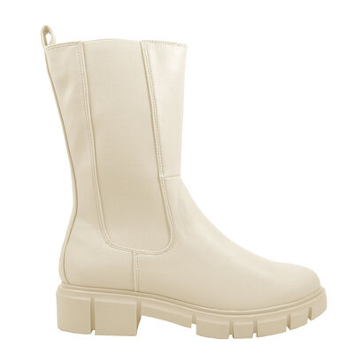 Marco Tozzi / Chunky Boots Beige, Chelsea Boots Cream, Plateaustiefelette